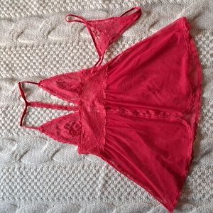 Victoria's Secret Pink Lace and Mesh Babydoll Chemise